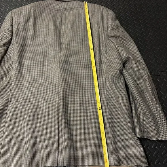 Vtg Ralph Lauren Sport Dillard’s Coat Blazer Brown Tweed Mens 48L Silk Wool Blnd